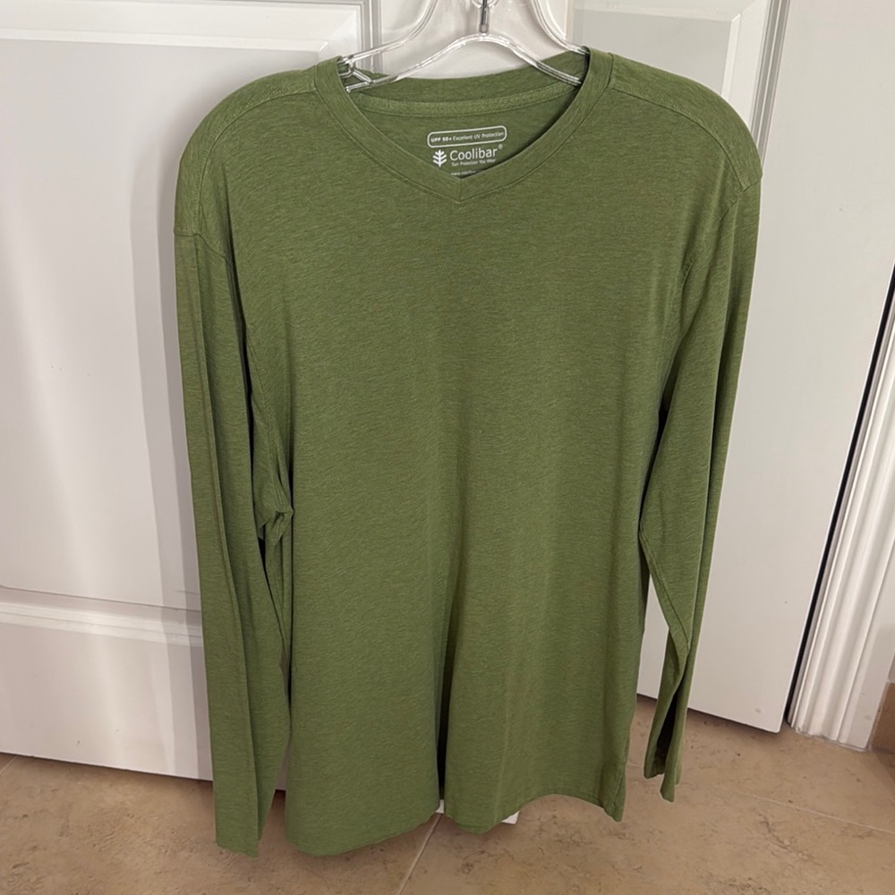Coolibar Men's UPF 50+ Green Long Sleeve Shirt